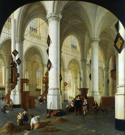 Interior de la Oude Kerk en Delft de Hendrik Cornelisz. van Vliet